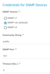 Credentials for SNMP Devices